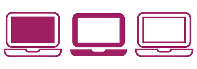 Laptop icon set for web and mobile app. computer sign and symbol