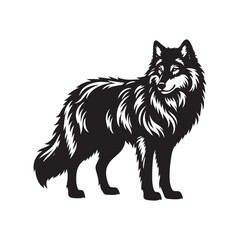 Grey wolf Silhouette - Minimalist Grey wolf Vector -  Grey wolf minimalist design - Greywolf Illustration.