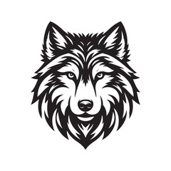 Grey wolf Silhouette - Minimalist Grey wolf Vector -  Grey wolf minimalist design - Greywolf Illustration.