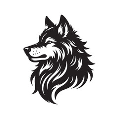 Grey wolf Silhouette - Minimalist Grey wolf Vector -  Grey wolf minimalist design - Greywolf Illustration.