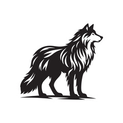 Grey wolf Silhouette - Minimalist Grey wolf Vector -  Grey wolf minimalist design - Greywolf Illustration.