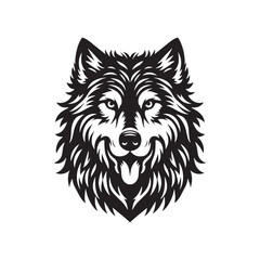 Grey wolf Silhouette - Minimalist Grey wolf Vector -  Grey wolf minimalist design - Greywolf Illustration.