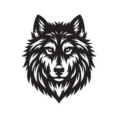 Grey wolf Silhouette - Minimalist Grey wolf Vector -  Grey wolf minimalist design - Greywolf Illustration.