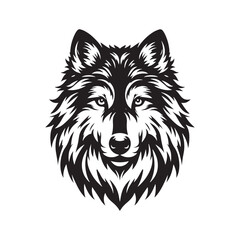 Grey wolf Silhouette - Minimalist Grey wolf Vector -  Grey wolf minimalist design - Greywolf Illustration.