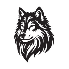 Grey wolf Silhouette - Minimalist Grey wolf Vector -  Grey wolf minimalist design - Greywolf Illustration.