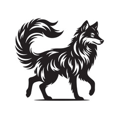 Grey wolf Silhouette - Minimalist Grey wolf Vector -  Grey wolf minimalist design - Greywolf Illustration.