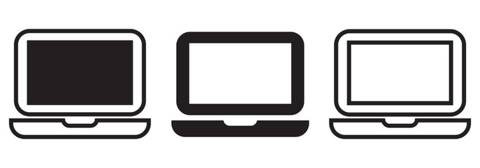 Laptop icon set for web and mobile app. computer sign and symbol