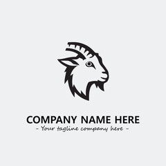Head of goat illustration black and white for logo company vector image
