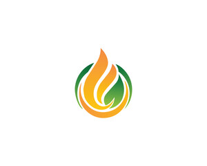 Eco-Friendly Flame Logo Design Concept Vector Template.