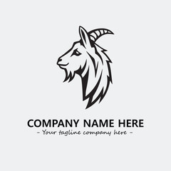 Head of goat illustration black and white for logo company vector image
