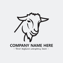 Head of goat illustration black and white for logo company vector image

