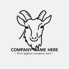 Head of goat illustration black and white for logo company vector image
