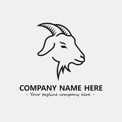 Head of goat illustration black and white for logo company vector image
