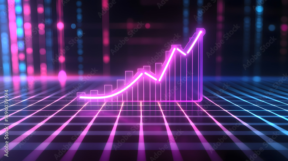 Poster dynamic business analytics growth visualization digital workspace infographic futuristic high-tech d