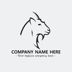 Head of goat illustration black and white for logo company vector image
