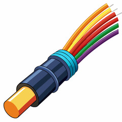 Naklejka premium Fiber Optic Cable - Premium modern thin line Icon Image, Stock Photo, and Vector