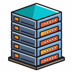Server Rack Symbol -  Premium modern thin line  Icon Image, Stock Photo, and Vector