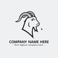 Head of goat illustration black and white for logo company vector image
