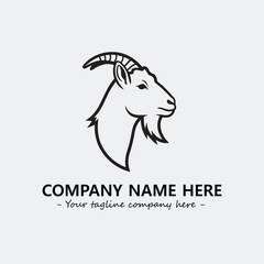Head of goat illustration black and white for logo company vector image
