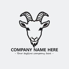 Head of goat illustration black and white for logo company vector image

