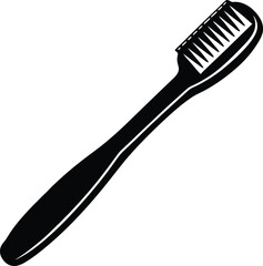 Toothbrush Silhouette Vector | Minimal Dental Hygiene Clipart