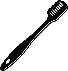 Toothbrush Silhouette Vector | Minimal Dental Hygiene Clipart
