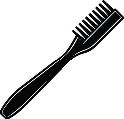Toothbrush Silhouette Vector | Minimal Dental Hygiene Clipart