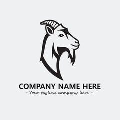 Head of goat illustration black and white for logo company vector image
