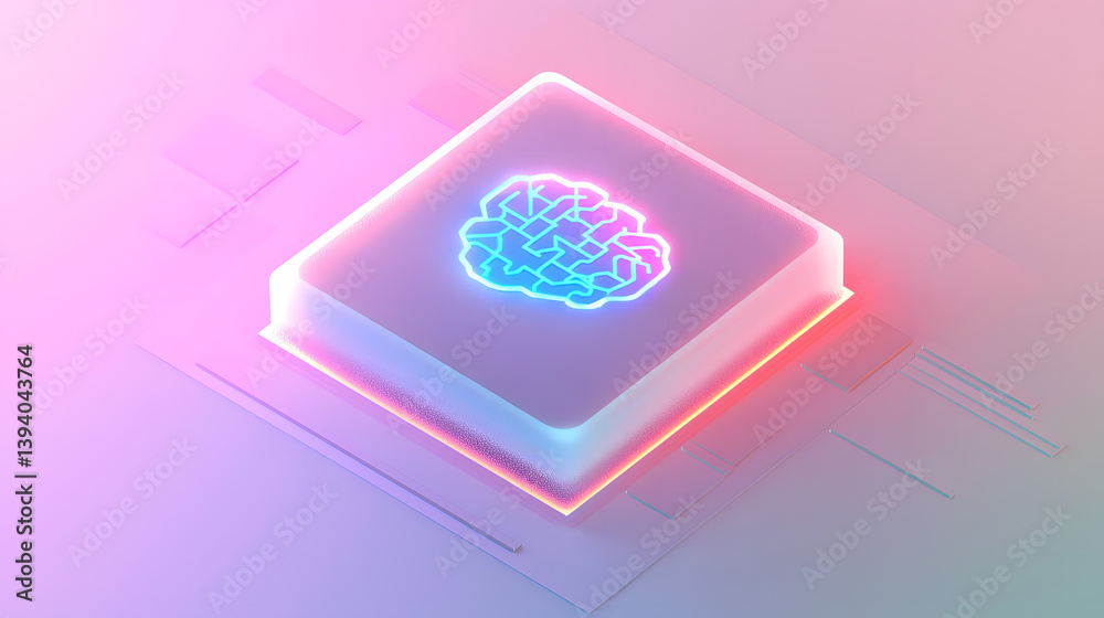 Poster advanced neural ai chip design digital art ultra-clean ui futuristic environment top-down view techn