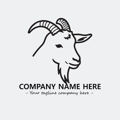 Head of goat illustration black and white for logo company vector image

