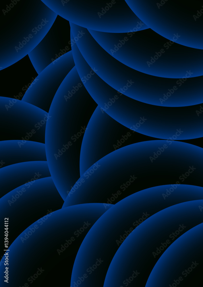 Poster Abstract background with concentric circles with a neon blue glow effect. Modern minimalist cover template with vibrant geometric prism shapes. Suitable for high-tech or futuristic design