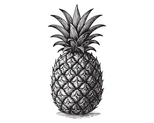 Obraz premium Pineapple Botanical Engraving Style