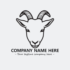 Head of goat illustration black and white for logo company vector image
