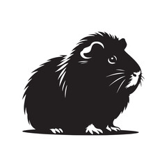 Obraz premium Guinea Pig Silhouette - Minimalist Guinea Pig Design - Guinea Pig Vector - Guinea Pig Illustration. 
