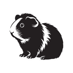 Guinea Pig Silhouette - Minimalist Guinea Pig Design - Guinea Pig Vector - Guinea Pig Illustration. 
