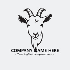 Head of goat illustration black and white for logo company vector image
