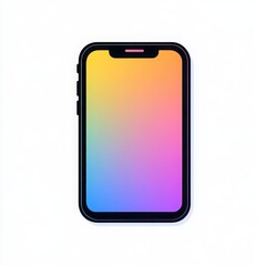 Isolated smartphone with a gradient screen on a white background in a centered composition