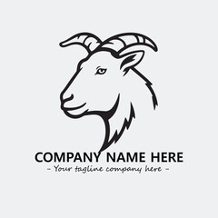 Head of goat illustration black and white for logo company vector image

