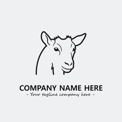 Head of goat illustration black and white for logo company vector image
