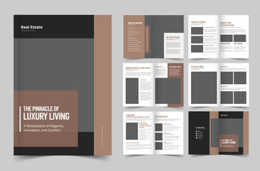 Real estate Business Brochure Design template or Annual Report and Company Profile or Booklet and Catalog Design Template