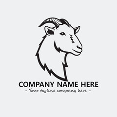 Head of goat illustration black and white for logo company vector image

