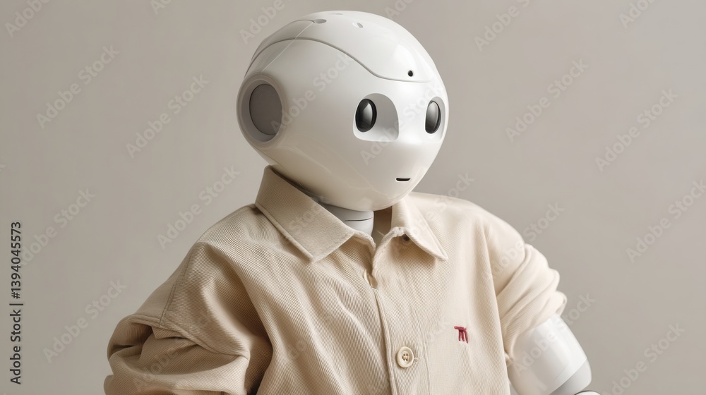 Poster sleek and modern robot designed as a prototype tester showcasing the future of automation and intell