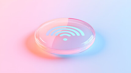 Obraz premium Wireless signal icon digital space ui illustration clean environment minimalistic viewpoint modern concept for connectivity