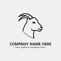 Head of goat illustration black and white for logo company vector image
