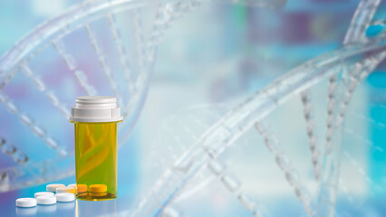 The Medicine Bottle for Health or medical concept 3d Rendering.