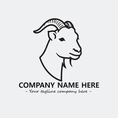 Head of goat illustration black and white for logo company vector image
