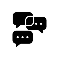 Fototapeta premium Qualitative Research Icon - Chat Bubbles in Black Solid Style