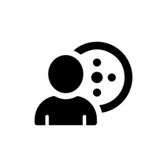Target Audience Icon with Person and Bullseye - Black Filled