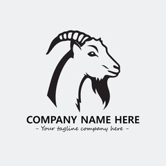 Head of goat illustration black and white for logo company vector image
