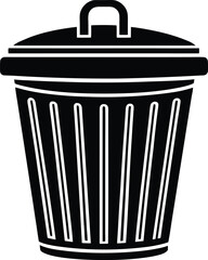 Trash can silhouette vector minimal garbage bin illustration